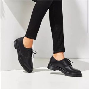 Dr Martens 1461 Mono 3 Eye Oxford Loafers Black Leather Shoes 9 Womens 8 Mens